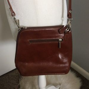 Vera Peele Italian Leather Brown Crossbody Bag